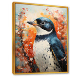 Curious Flower Penguin Scenery - Penguin Large Canvas Wall Art