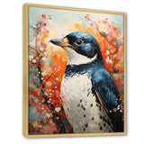 Curious Flower Penguin Scenery - Penguin Large Canvas Wall Art