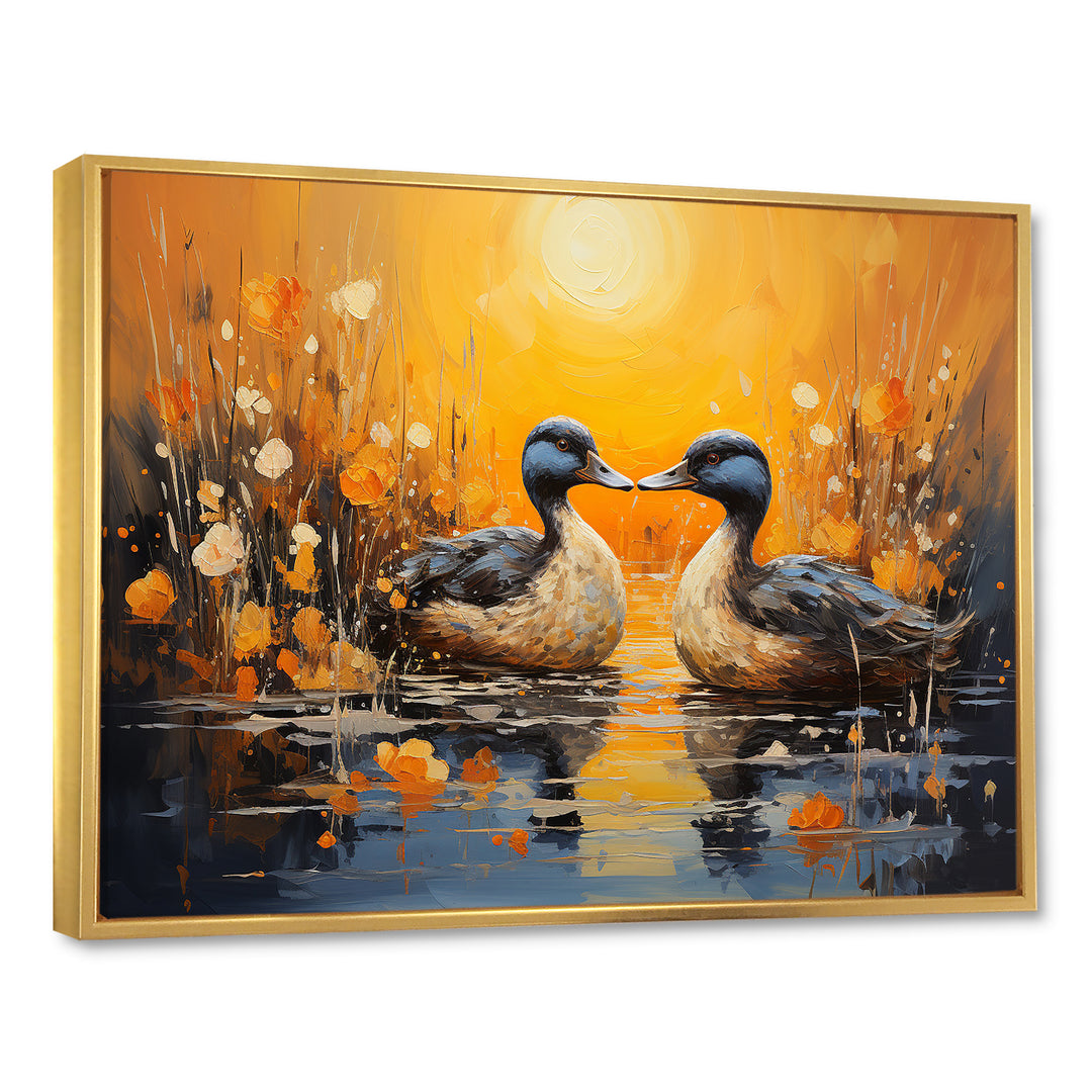 Playful Pond Ducks - Duck Canvas Wall Art