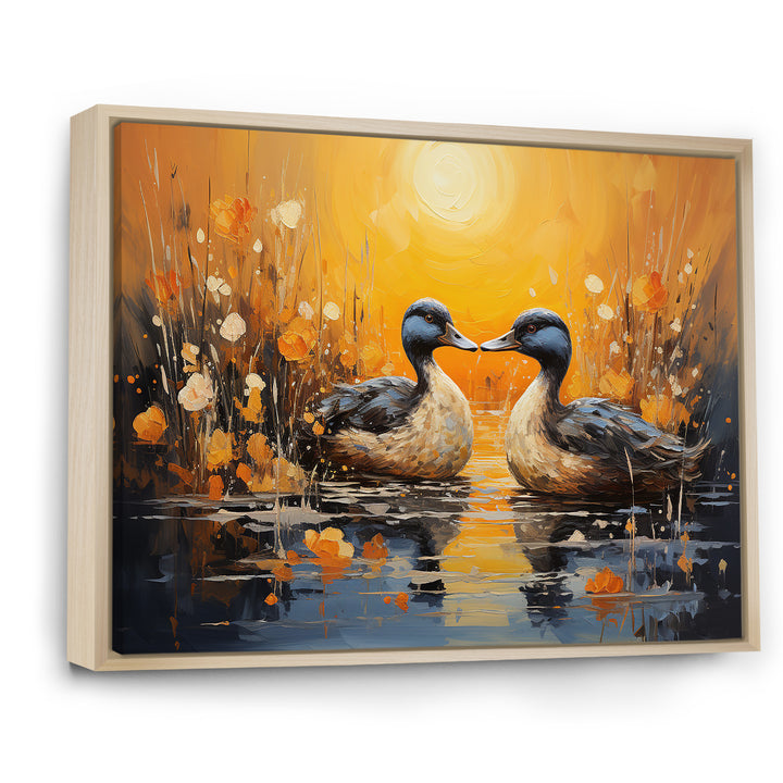Playful Pond Ducks - Duck Canvas Wall Art