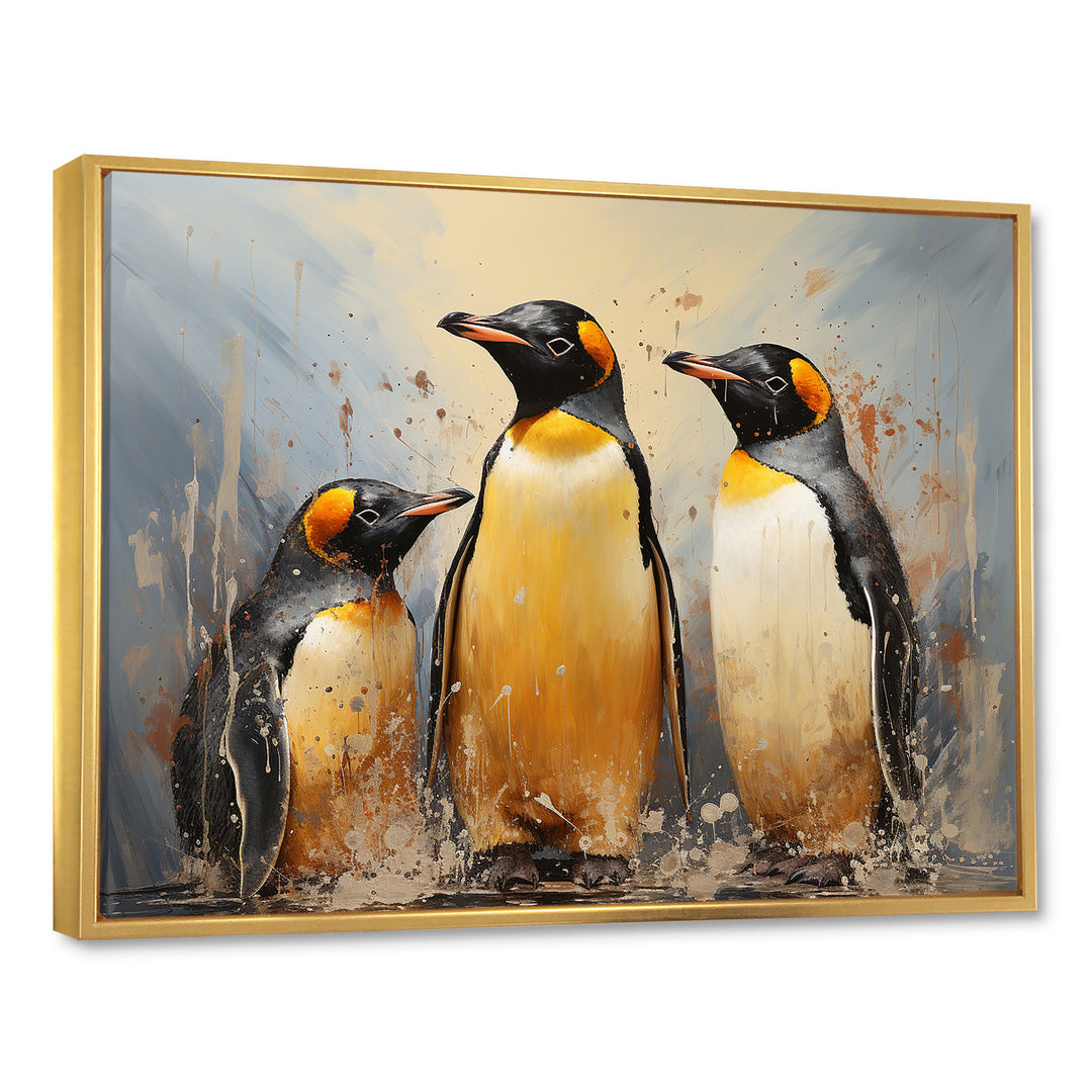 Playful Snow Wonders Penguins - Penguin Canvas Wall Art