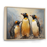 Playful Snow Wonders Penguins - Penguin Canvas Wall Art