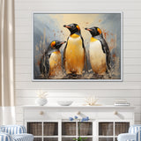 Playful Snow Wonders Penguins - Penguin Canvas Wall Art