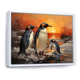 Playful Sunset Snow Wonders Penguins - Penguin Wall Art Prints