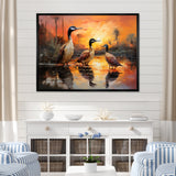Playful Sunset Duck Wonders - Orange Duck Wall Art