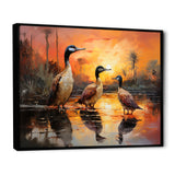 Playful Sunset Duck Wonders - Orange Duck Wall Art