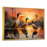 Playful Sunset Duck Wonders - Orange Duck Wall Art
