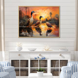 Playful Sunset Duck Wonders - Orange Duck Wall Art