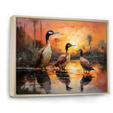 Playful Sunset Duck Wonders - Orange Duck Wall Art