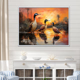 Playful Sunset Duck Wonders - Orange Duck Wall Art