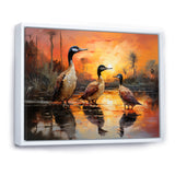 Playful Sunset Duck Wonders - Orange Duck Wall Art