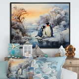 Penguins Winter Symphony - Penguin Framed Canvas Art