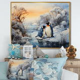Penguins Winter Symphony - Penguin Framed Canvas Art