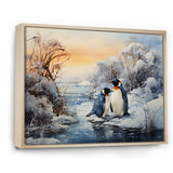 Penguins Winter Symphony - Penguin Framed Canvas Art