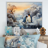 Penguins Winter Symphony - Penguin Framed Canvas Art