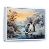 Penguins Winter Symphony - Penguin Framed Canvas Art