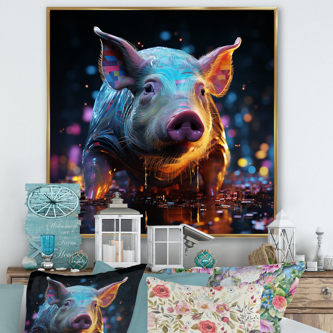 Digital Delight Night Hog - Pig Home Decor Art