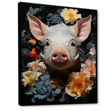 Curious Blooming Piglet - Pig Wall Decor
