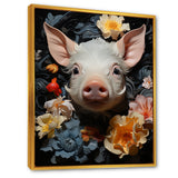 Curious Blooming Piglet - Pig Wall Decor
