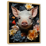 Curious Blooming Piglet - Pig Wall Decor