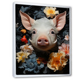 Curious Blooming Piglet - Pig Wall Decor
