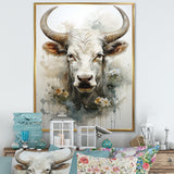 Forever Grazing Flower Cow Portrait - Cow Wall Art Prints