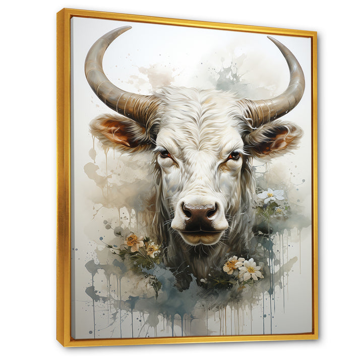 Forever Grazing Flower Cow Portrait - Cow Wall Art Prints