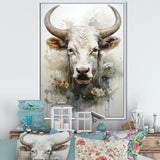 Forever Grazing Flower Cow Portrait - Cow Wall Art Prints