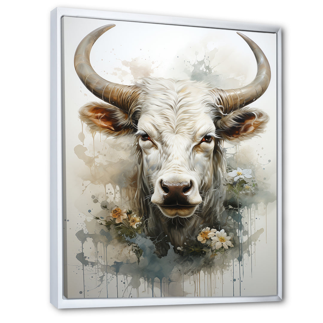 Forever Grazing Flower Cow Portrait - Cow Wall Art Prints