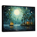 Moonlight Whimsical Pirate Ship Tales Of The Tides - People Canvas Wall Art