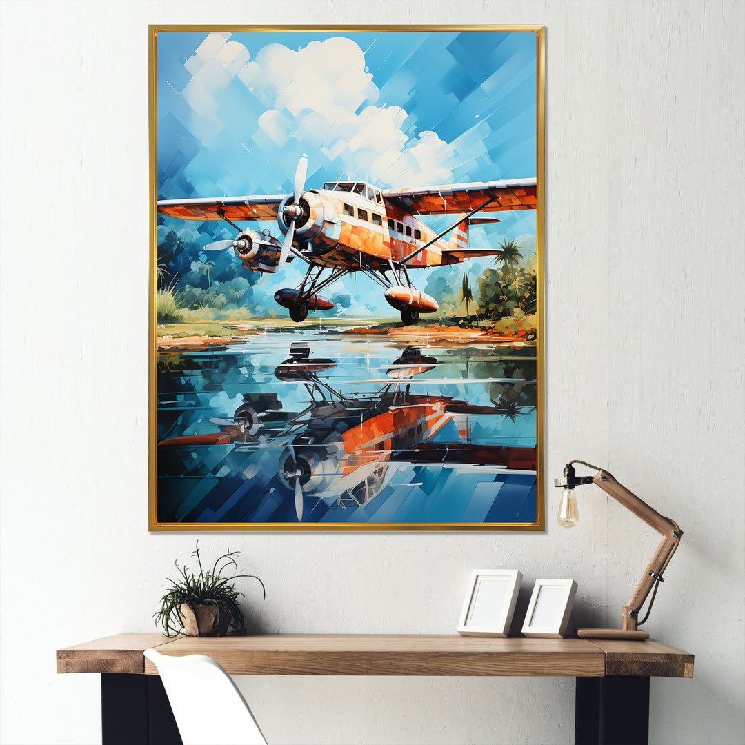 Plane Wildlife Takeoff Anticipation - Plane Canvas Wall Art