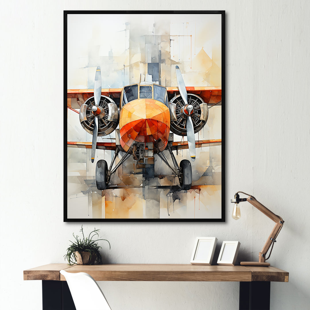 Portrait View Of Plane - Plane Canvas Wall Art
