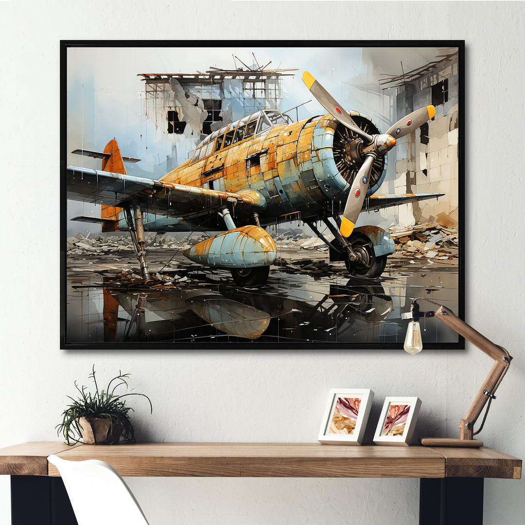 Plane Prelude To Flight - Plane Canvas Wall Art