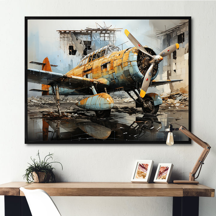 Plane Prelude To Flight - Plane Canvas Wall Art