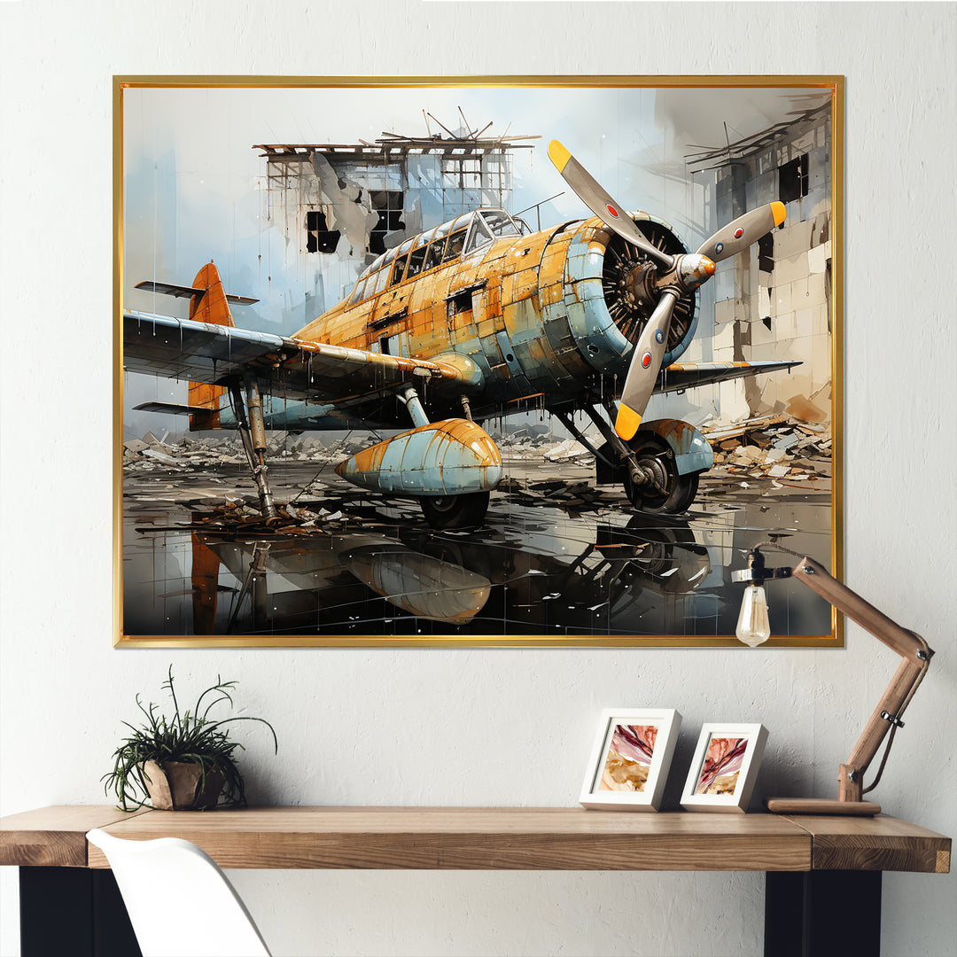Plane Prelude To Flight - Plane Canvas Wall Art