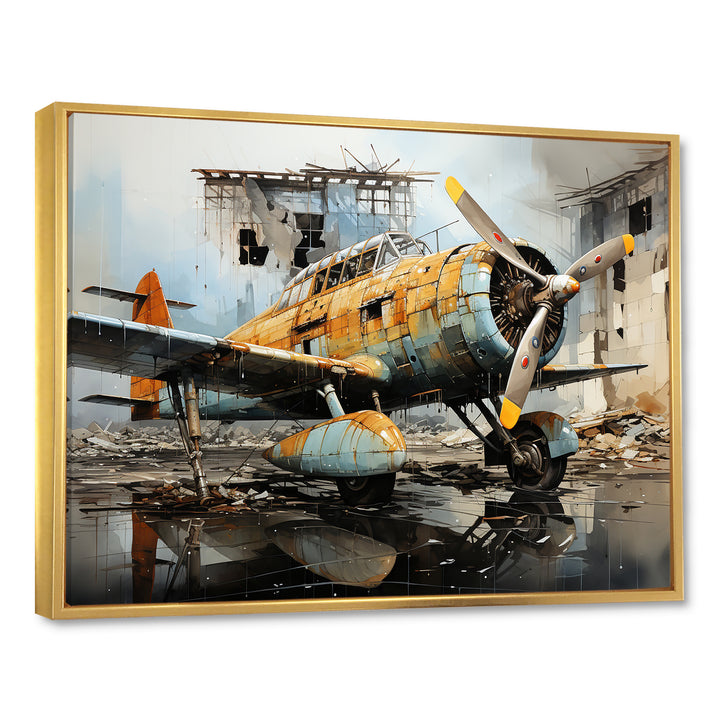 Plane Prelude To Flight - Plane Canvas Wall Art