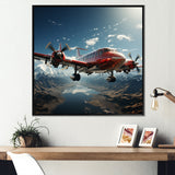 In Flight Jet Plane Horizons - Plane Canvas Wall Art