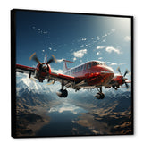 In Flight Jet Plane Horizons - Plane Canvas Wall Art