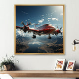 In Flight Jet Plane Horizons - Plane Canvas Wall Art