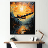 In Flight Plane Horizons - Plane Canvas Wall Art