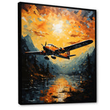 In Flight Plane Horizons - Plane Canvas Wall Art