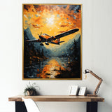 In Flight Plane Horizons - Plane Canvas Wall Art