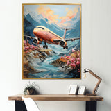 Impressionist Aerial Plane Mid Flight - Plane Canvas Wall Art