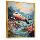 Impressionist Aerial Plane Mid Flight - Plane Canvas Wall Art