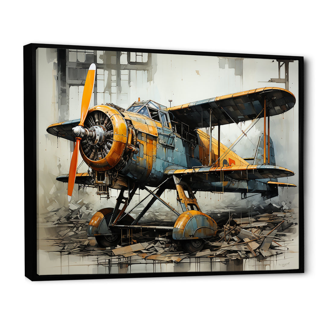 Industrial Plane Essence - Plane Canvas Wall Art