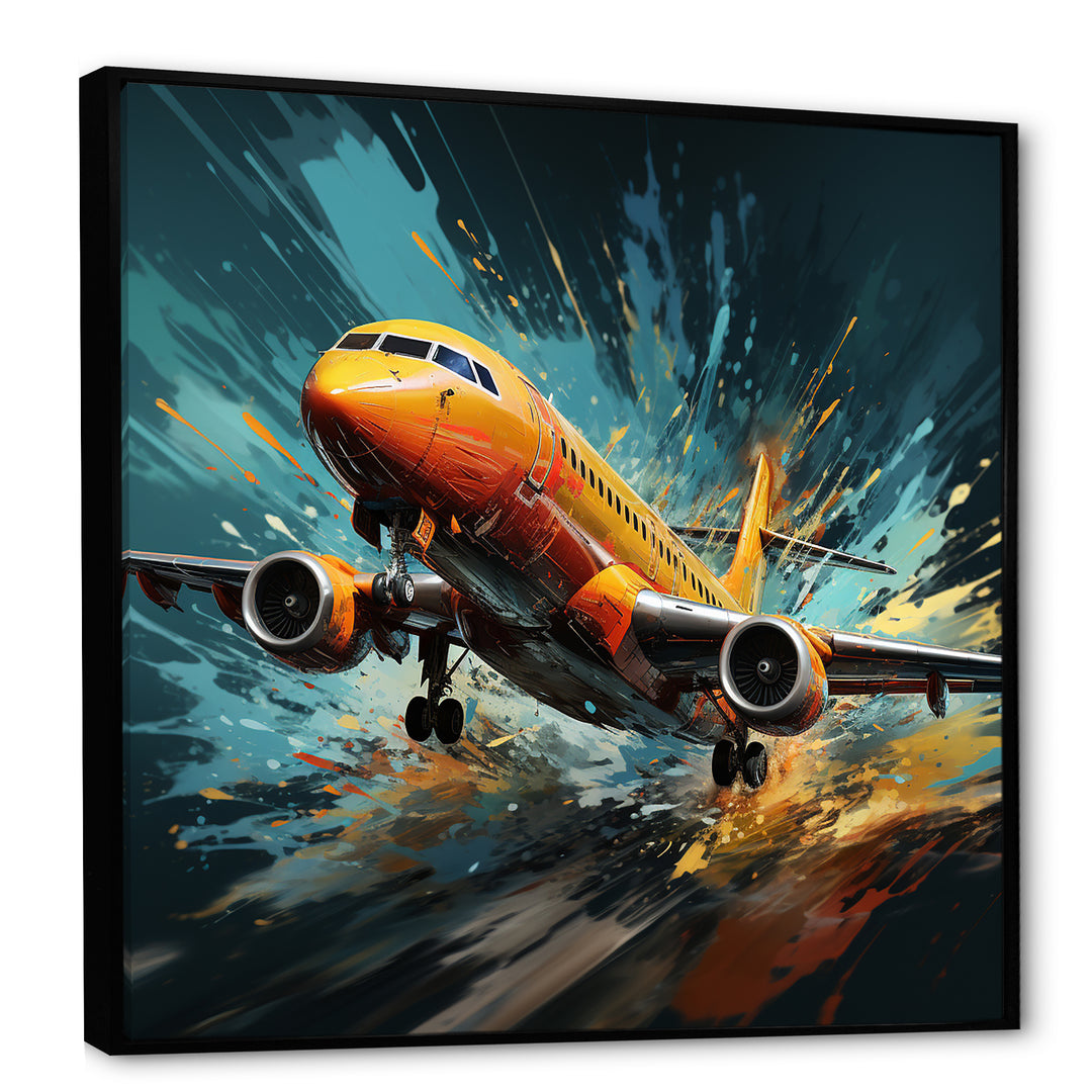 Speedy Passenger Plane Blur - Plane Canvas Wall Art