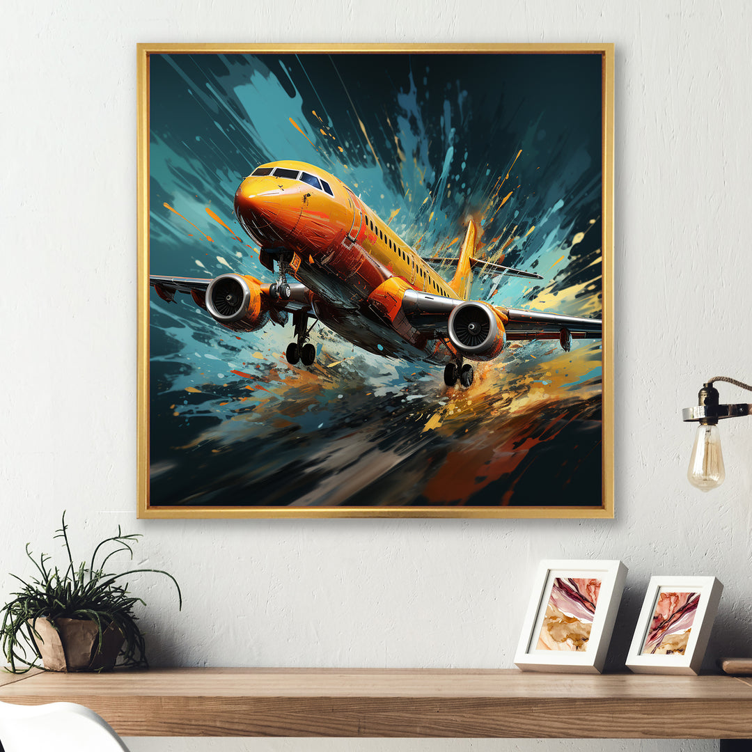 Speedy Passenger Plane Blur - Plane Canvas Wall Art