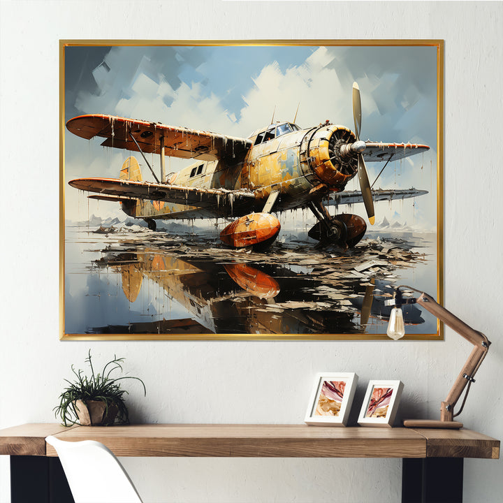 Surreal Sea Plane Dream - Plane Canvas Wall Art