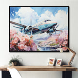 Floral Art Of Aviation - Plane Canvas Wall Art