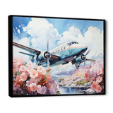 Floral Art Of Aviation - Plane Canvas Wall Art